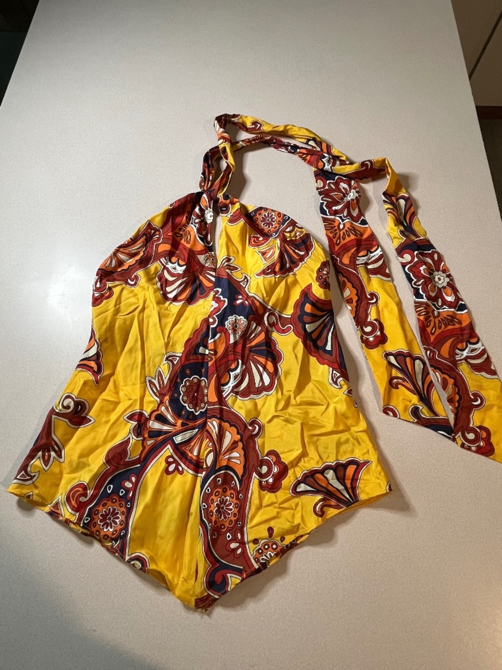 Banana Republic Yellow Multicolor Halter Top